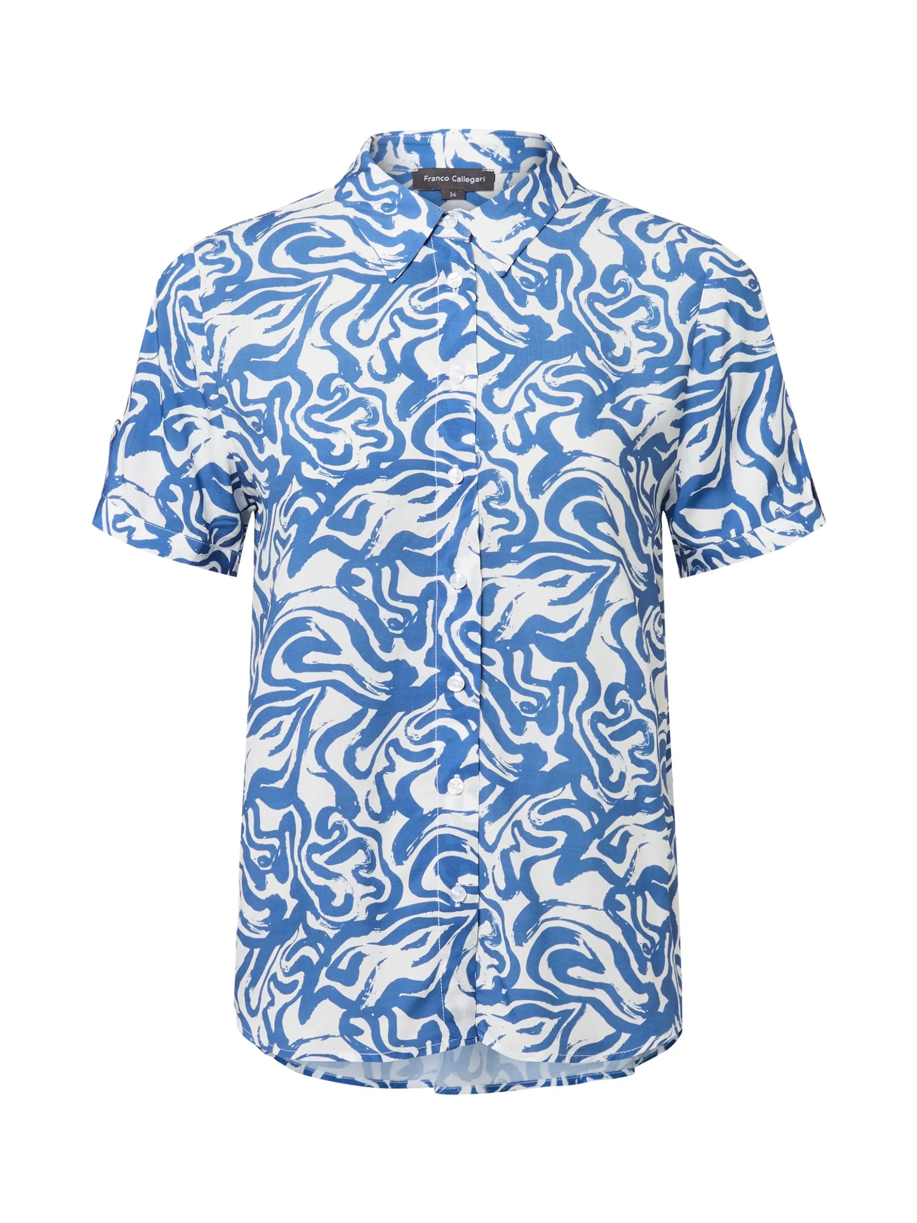 Franco Callegari Damen Bluse in indigo weiß