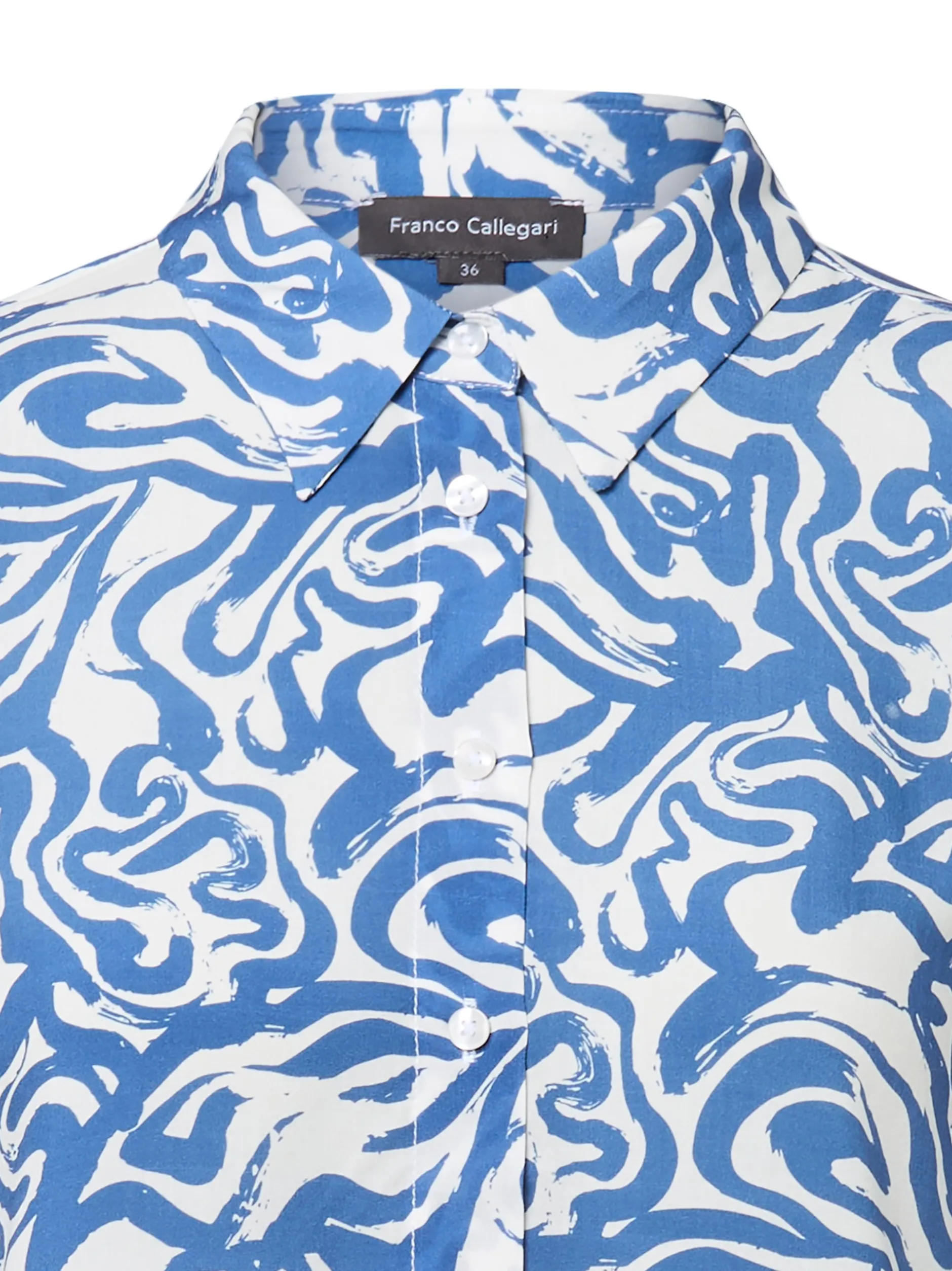 Franco Callegari Damen Bluse in indigo weiß