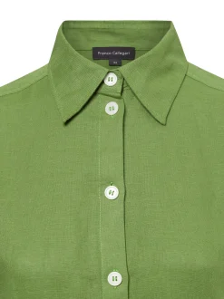 Franco Callegari Damen Bluse mit Leinenanteil - Gudrun in erbse