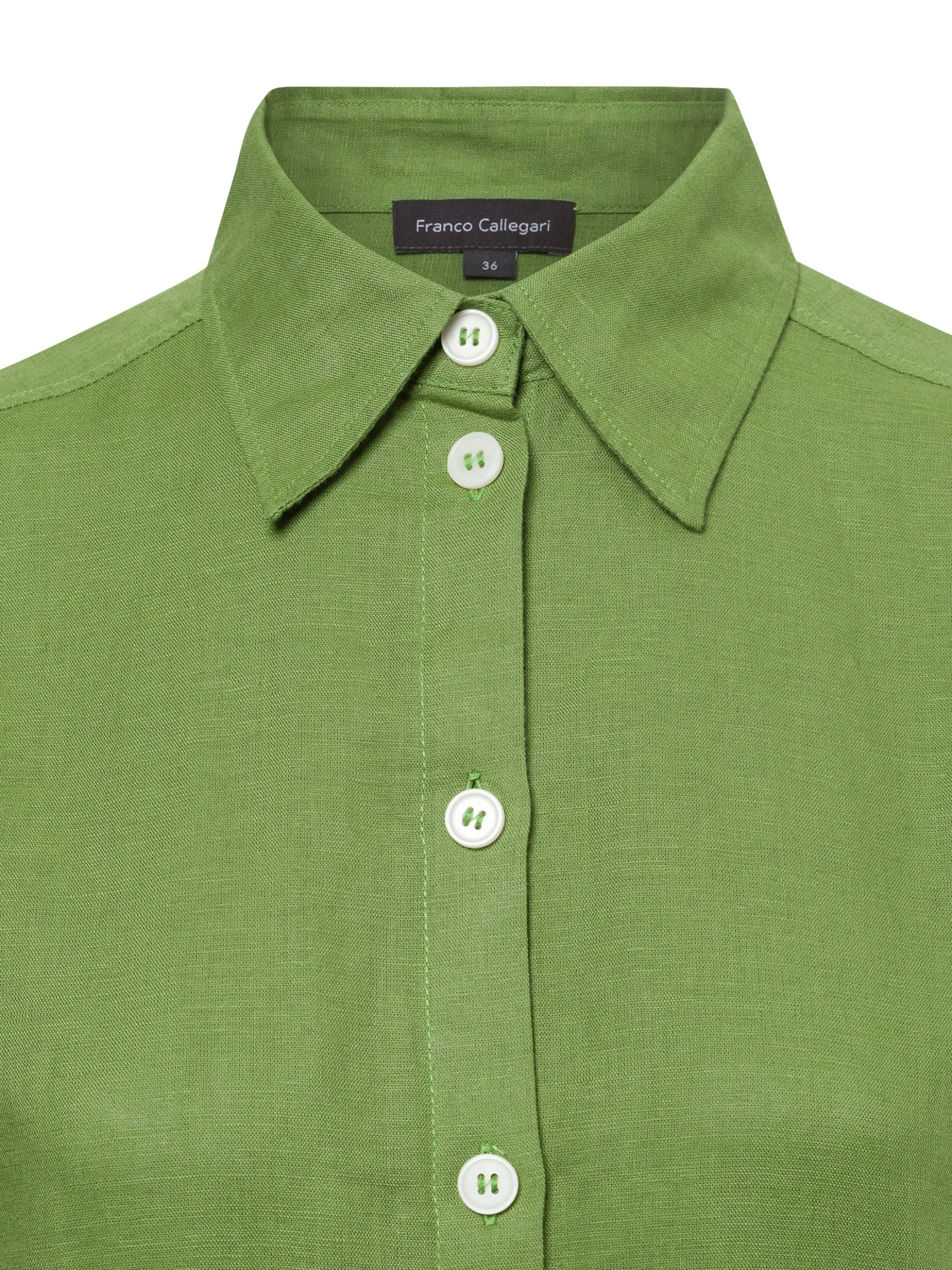 Franco Callegari Damen Bluse mit Leinenanteil - Gudrun in erbse