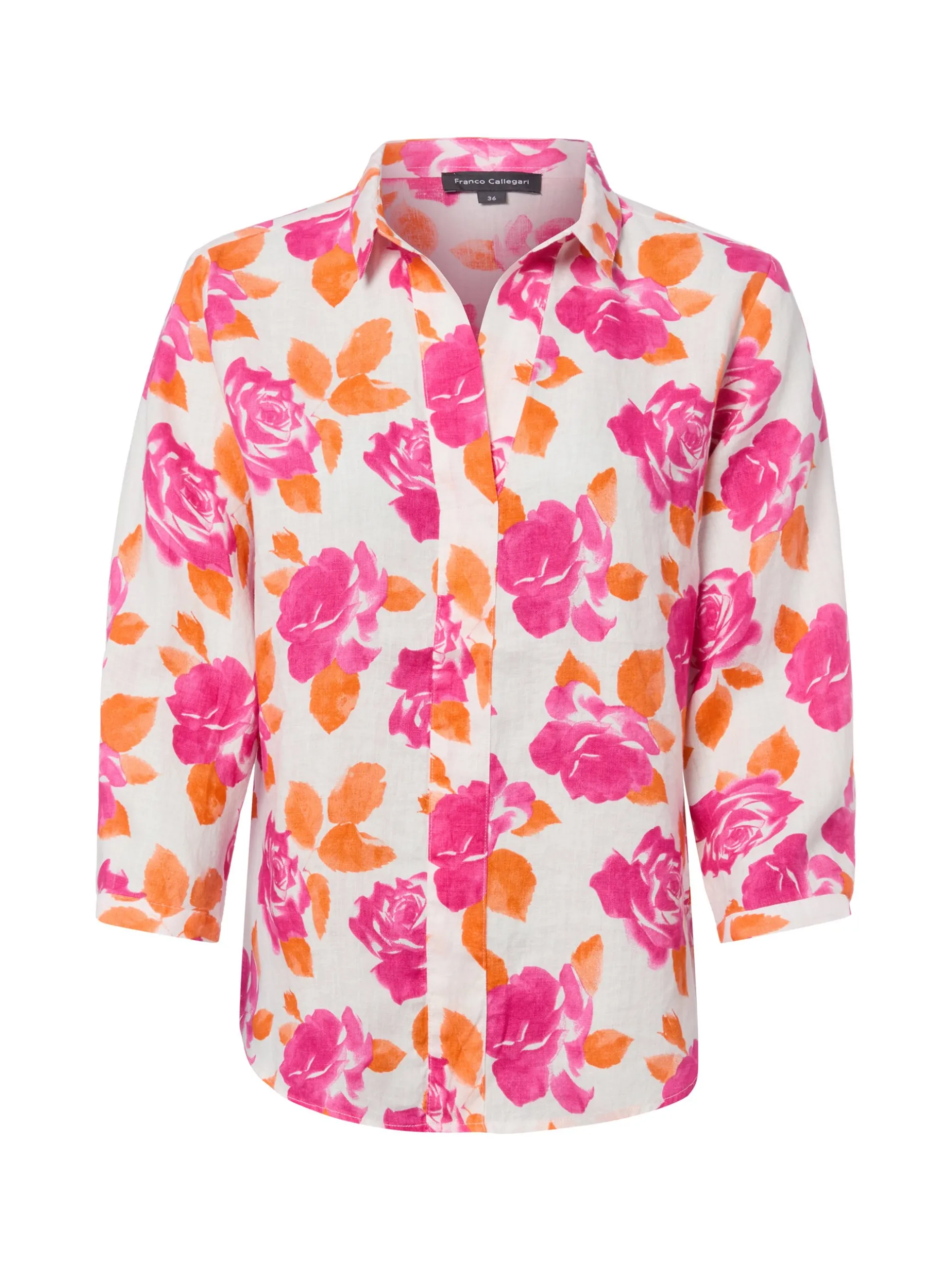 Franco Callegari Damen Leinenbluse in pink orange