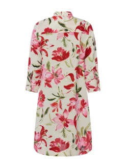 Franco Callegari Damen Leinenkleid in rosa weiß