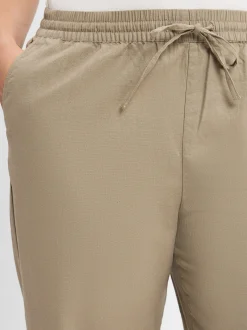 Franco Callegari Damen Stoffhose mit Leinenanteil in kitt
