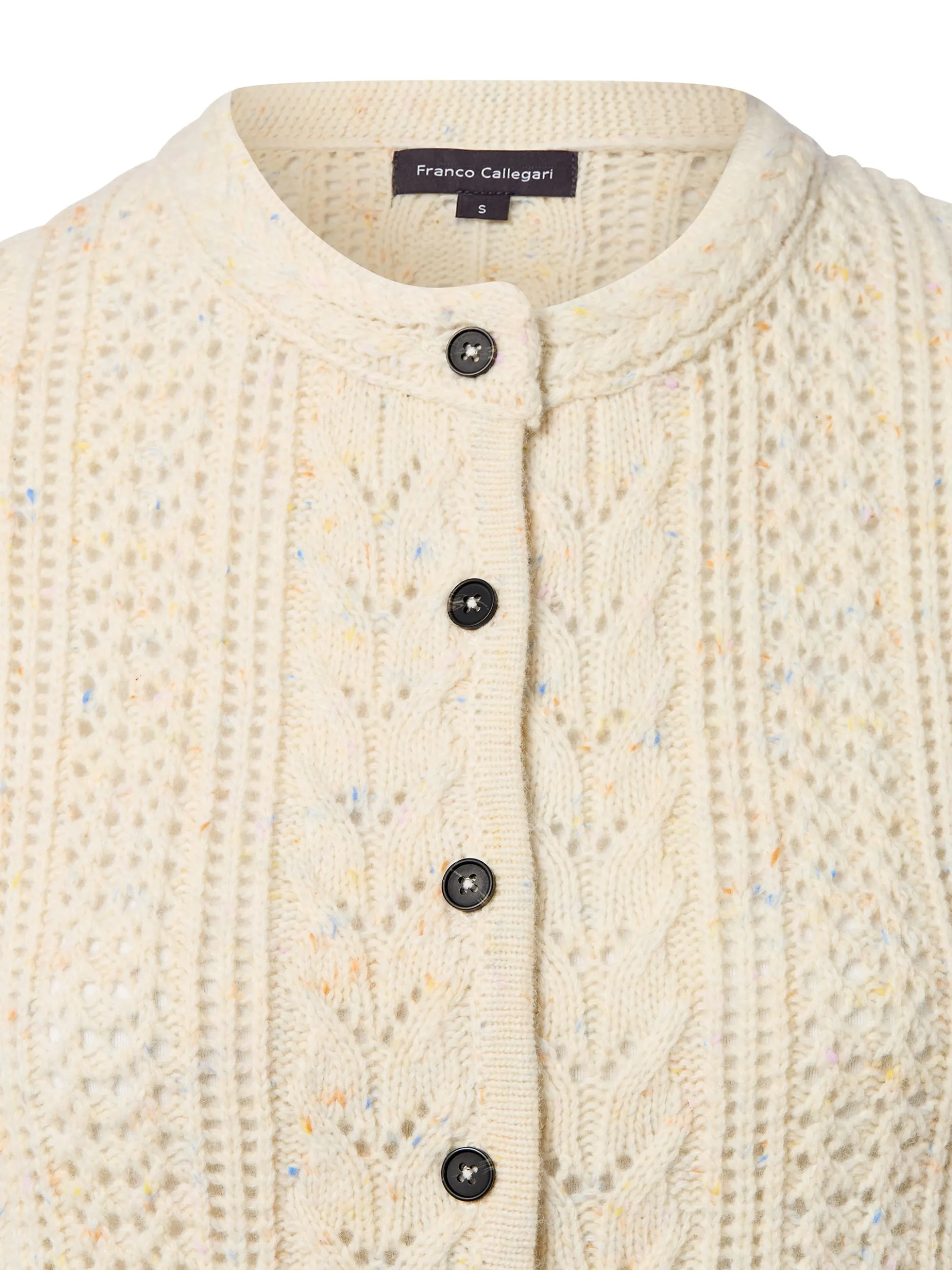 Franco Callegari Damen Strickjacke mit Merino-Anteil in ecru