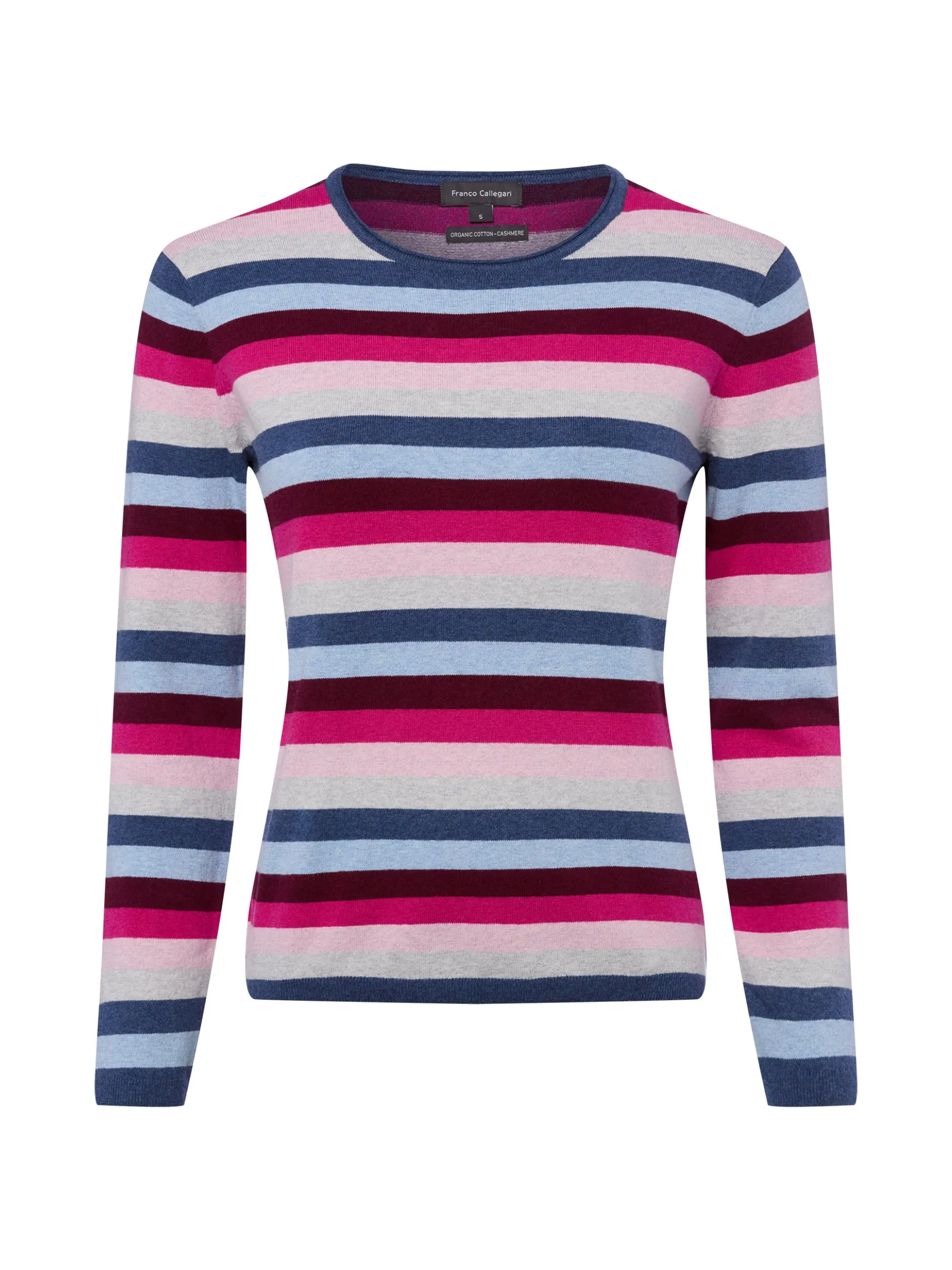Franco Callegari Damen Strickpullover mit Cashmereanteil in fuchsia mehrfarbig