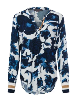 Franco Callegari Damen Tunikabluse in marine beige