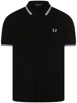 Fred Perry Herren Poloshirt in schwarz - Ärmel: kurzarm