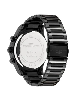 Fynch-Hatton Damen Armbanduhr - The Silver Chrono in schwarz