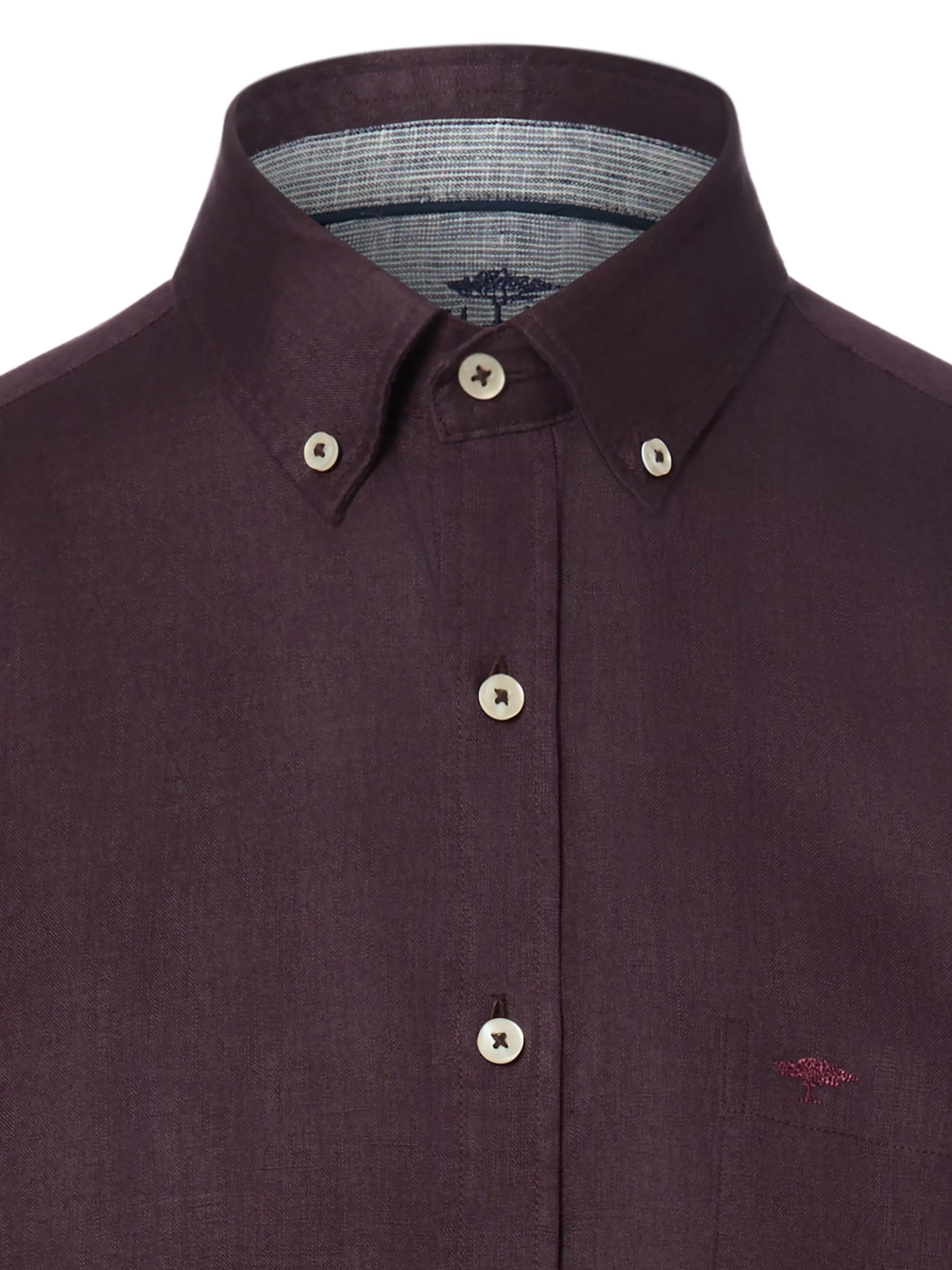 Fynch-Hatton Herren Leinenhemd in aubergine