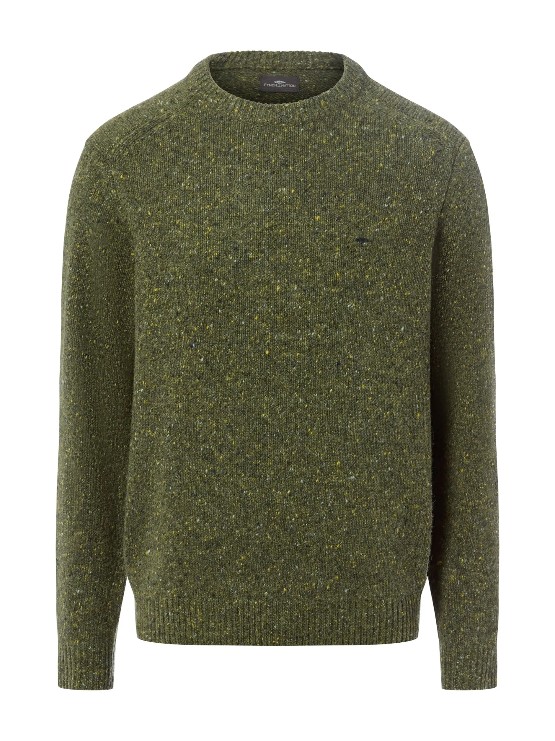Fynch-Hatton Herren Wollpullover mit Alpaka-Anteil in oliv
