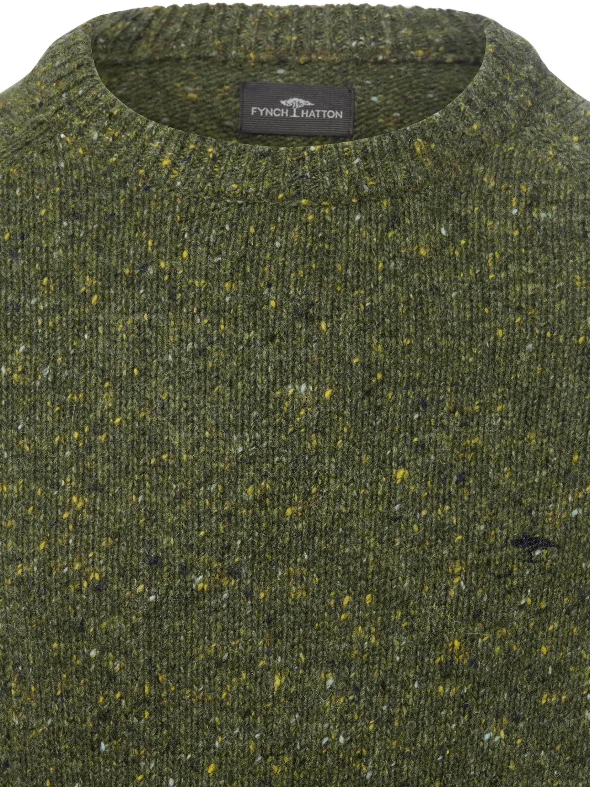 Fynch-Hatton Herren Wollpullover mit Alpaka-Anteil in oliv