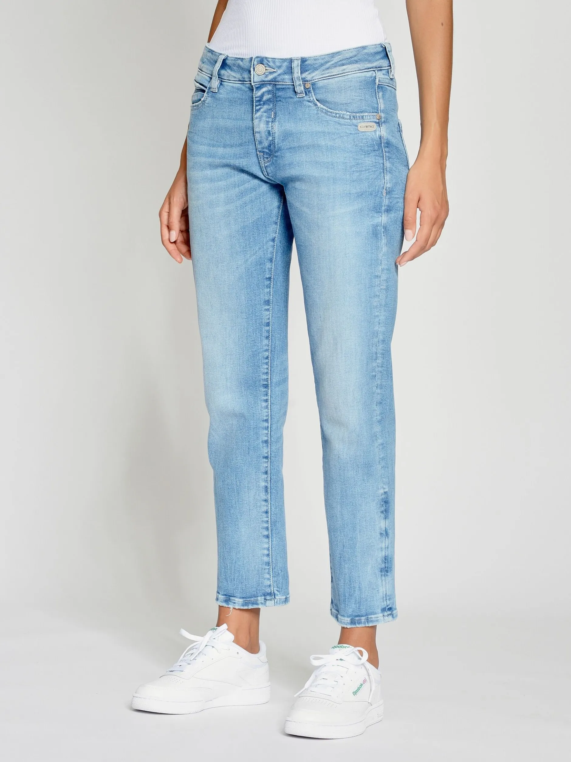GANG Damen Jeans - 94NADIA cropped in hellblau