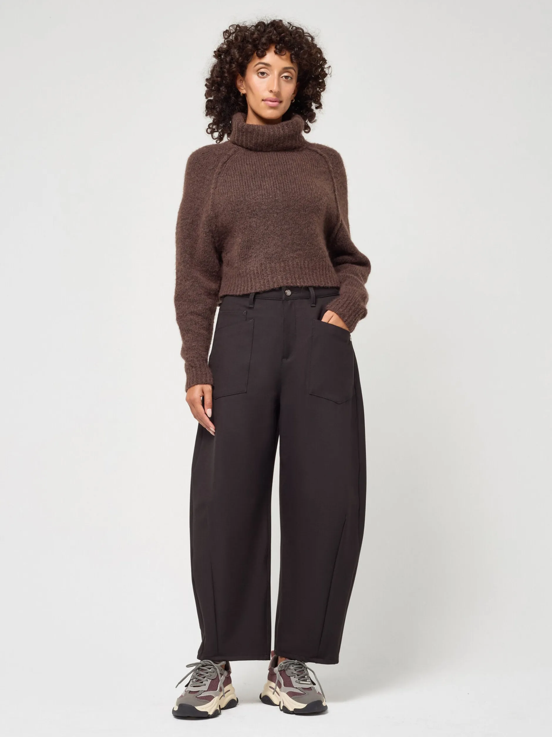 GANG Damen Jeans- 94ODINA in braun - Länge: verkürzt