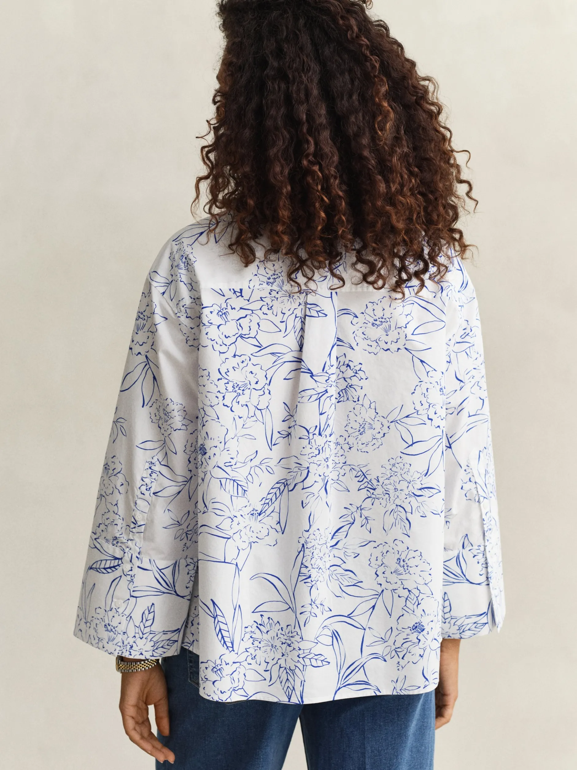 Gant Damen Hemdbluse in indigo weiß - Ärmel: 3/4 Arm
