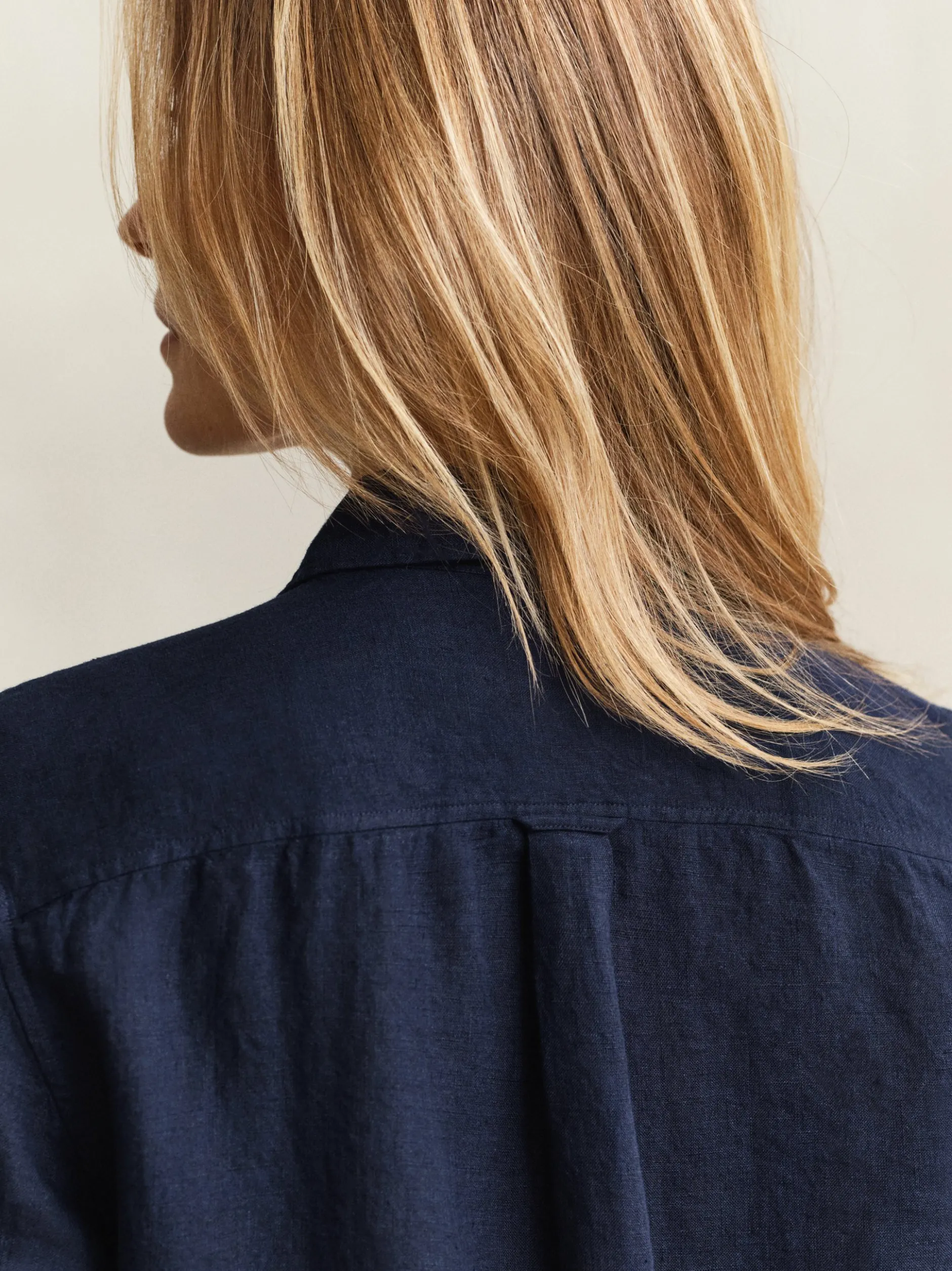 Gant Damen Leinenbluse in marine - Ärmel: langarm