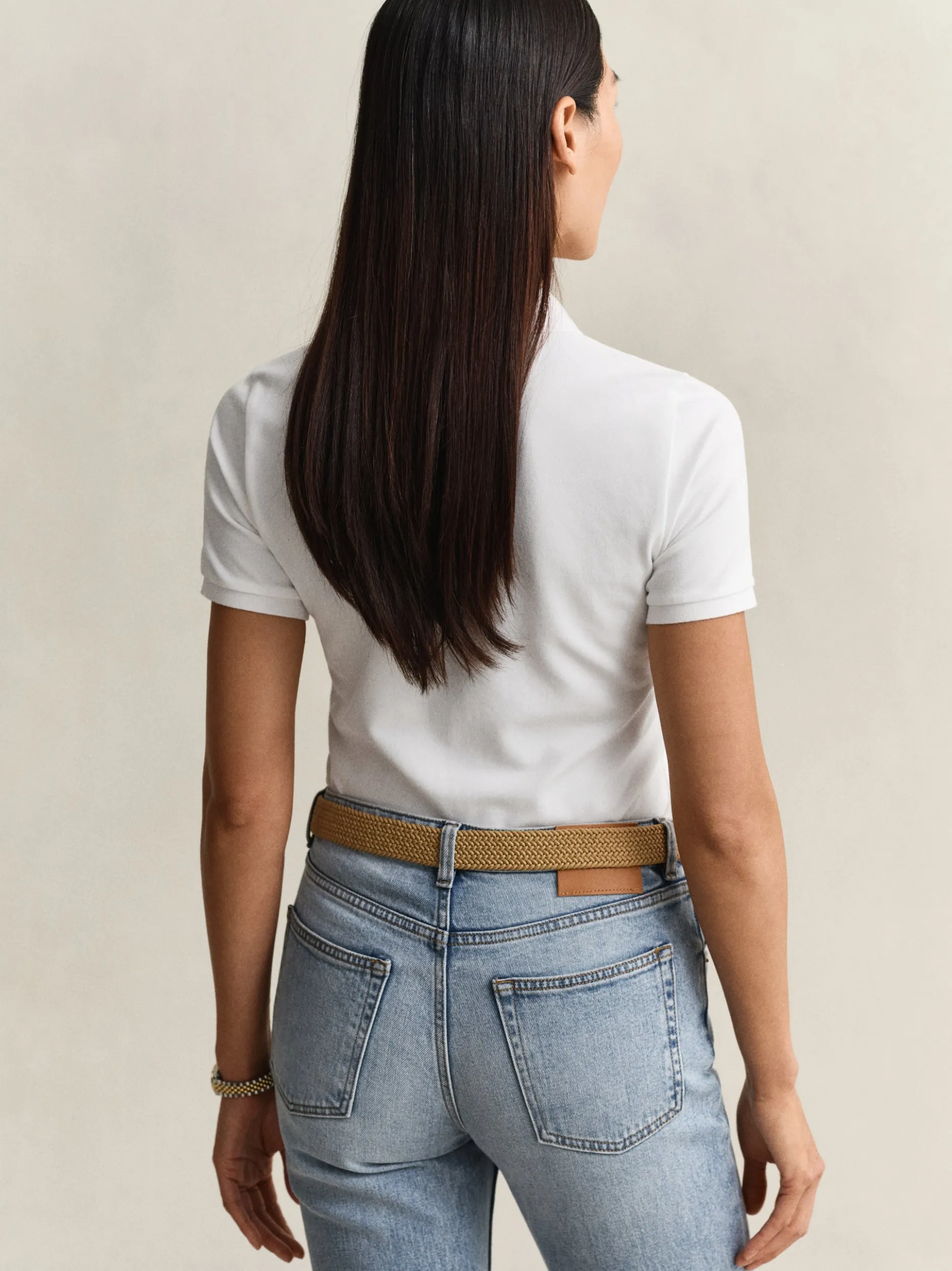Gant Damen Poloshirt in weiß - Ausschnitt: Polokragen