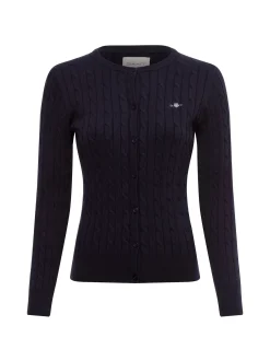 Gant Damen Strickjacke in marine - Ausschnitt: Rundhals