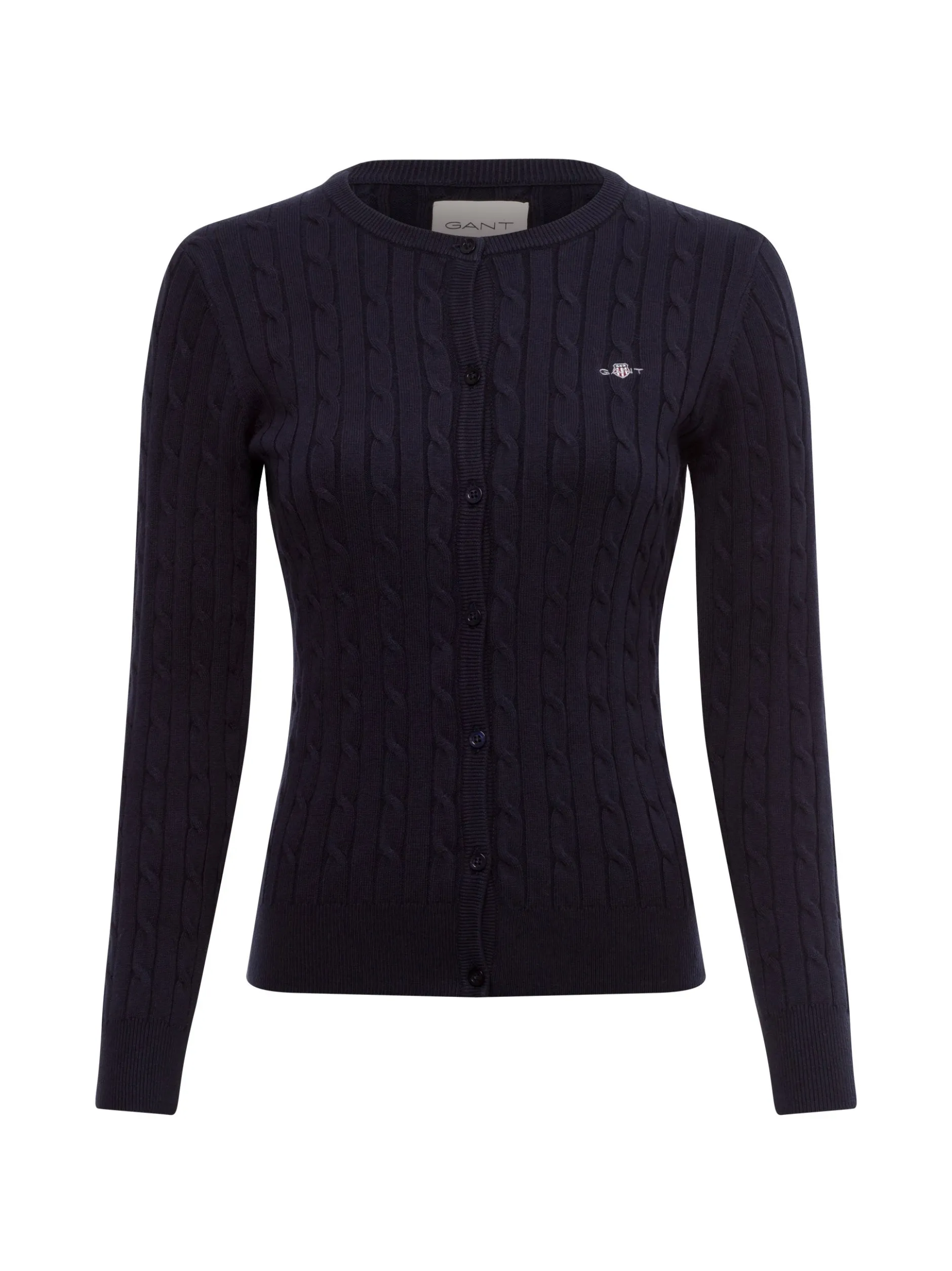 Gant Damen Strickjacke in marine - Ausschnitt: Rundhals