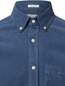 Gant Herren Cordhemd in indigo - Ausschnitt: Button-Down