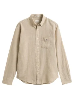 Gant Herren Hemd in beige - Ärmel: langarm