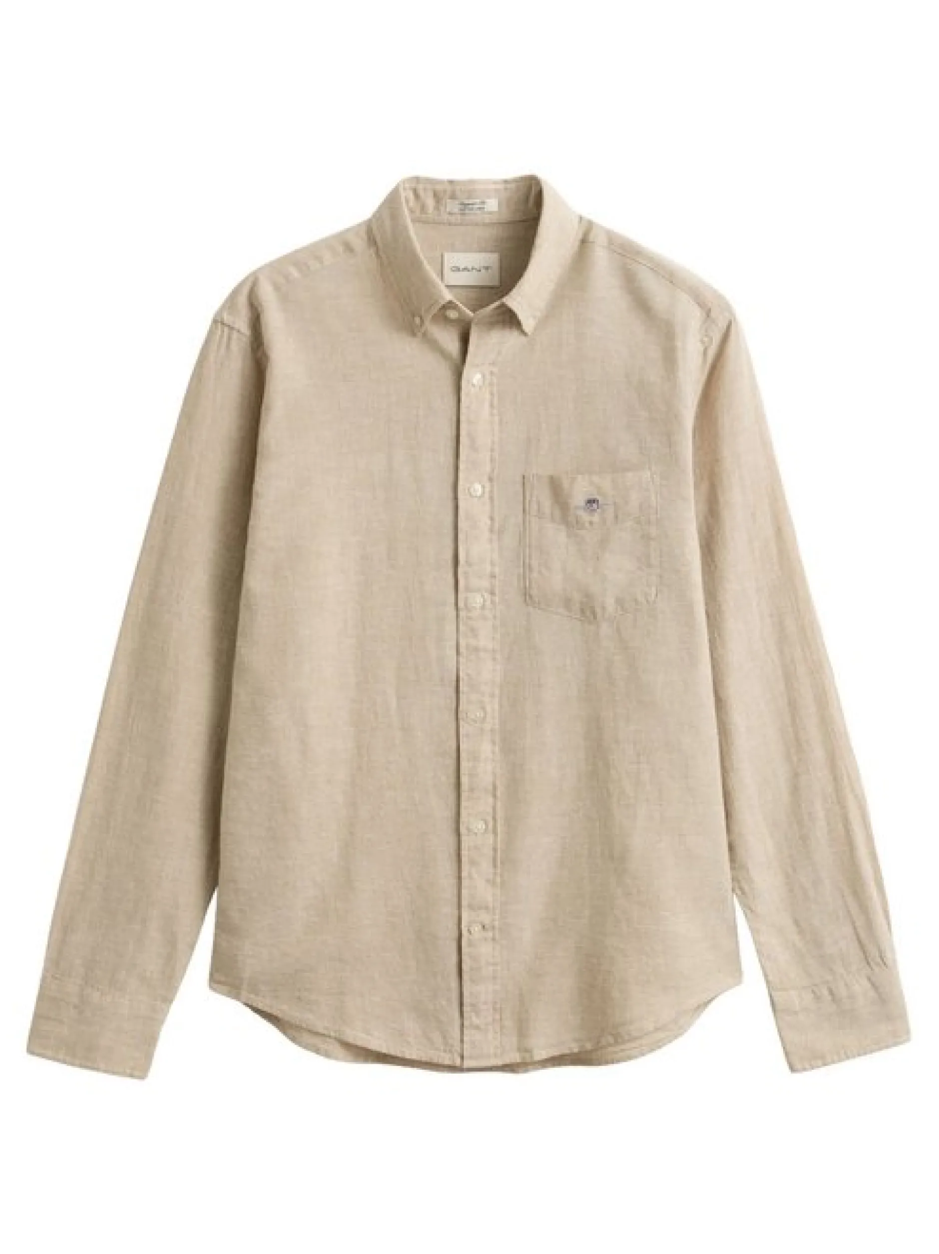 Gant Herren Hemd in beige - Ärmel: langarm