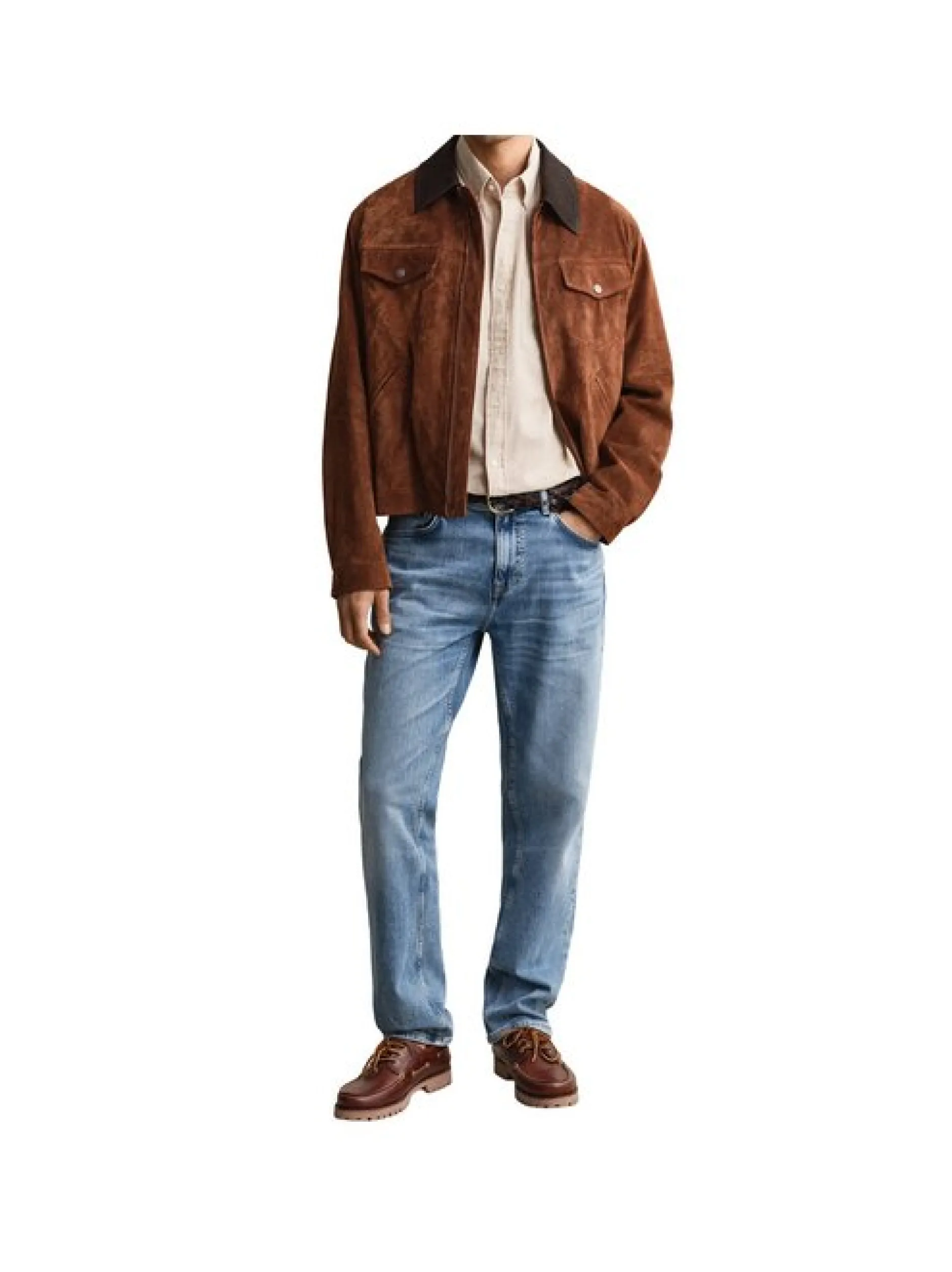 Gant Herren Hemd in beige - Ärmel: langarm