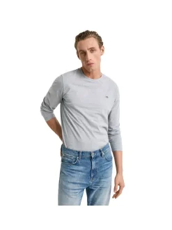 Gant Herren Longsleeve in grau - Ausschnitt: Rundhals