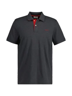 Gant Herren Poloshirt in anthrazit - Ärmel: kurzarm