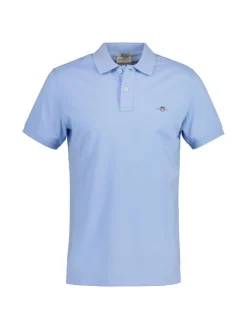 Gant Herren Poloshirt in hellblau - Ärmel: kurzarm