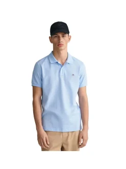 Gant Herren Poloshirt in hellblau - Ärmel: kurzarm