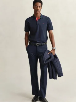 Gant Herren Poloshirt in marine - Ausschnitt: Polokragen
