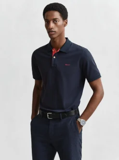 Gant Herren Poloshirt in marine - Ausschnitt: Polokragen