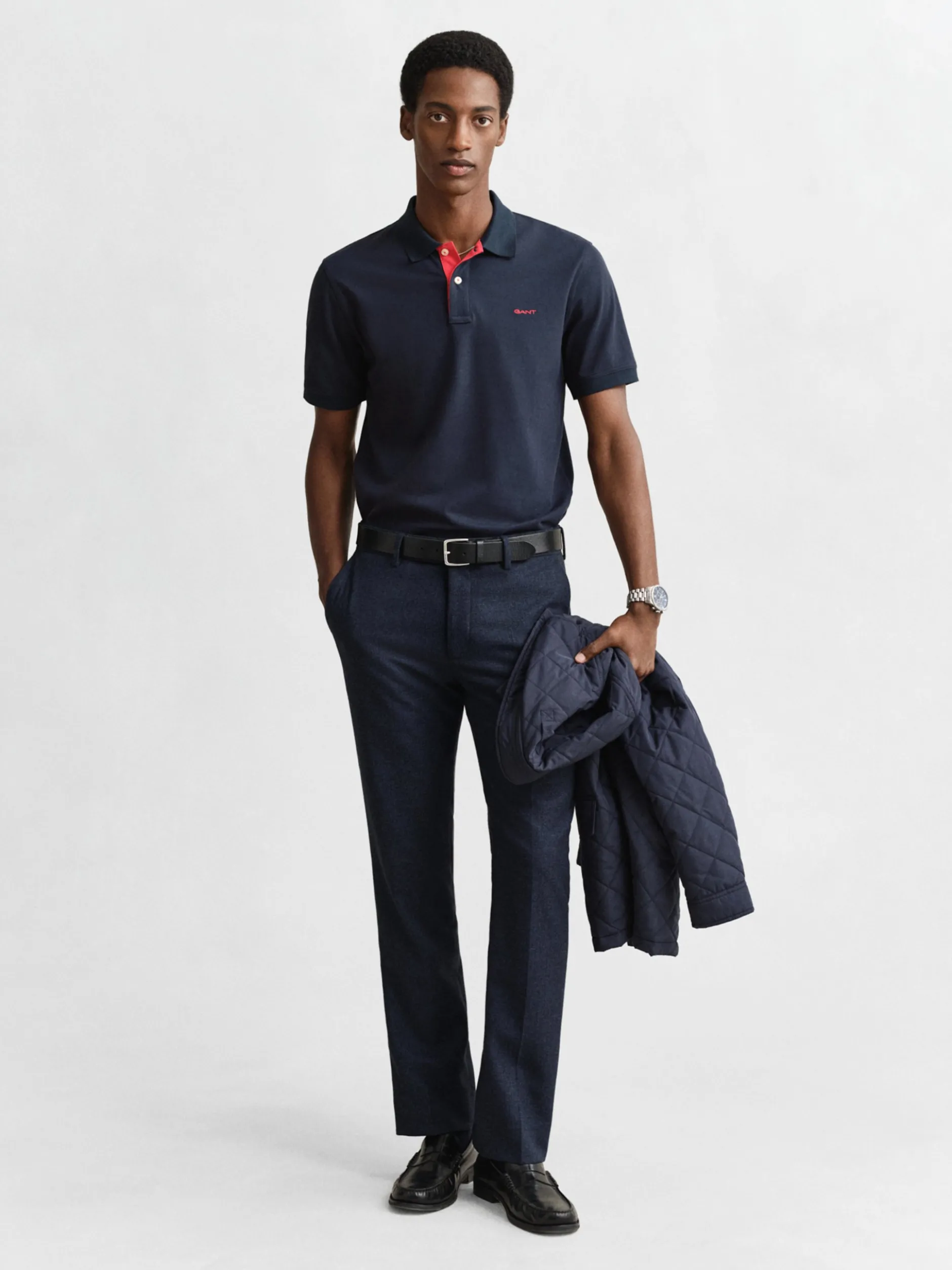 Gant Herren Poloshirt in marine - Ausschnitt: Polokragen