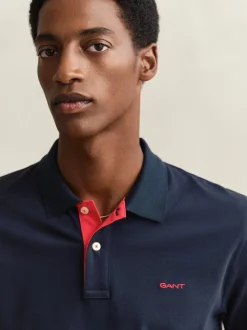 Gant Herren Poloshirt in marine - Ausschnitt: Polokragen
