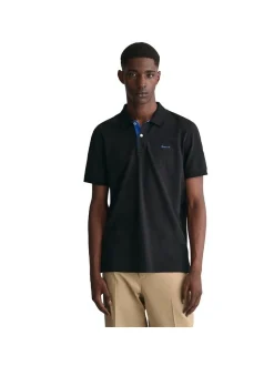 Gant Herren Poloshirt in schwarz - Ärmel: kurzarm