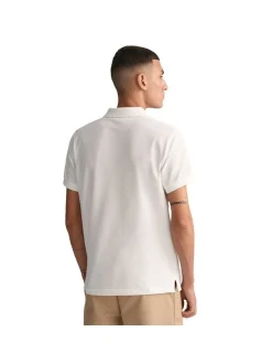 Gant Herren Poloshirt in weiß - Ausschnitt: Polokragen