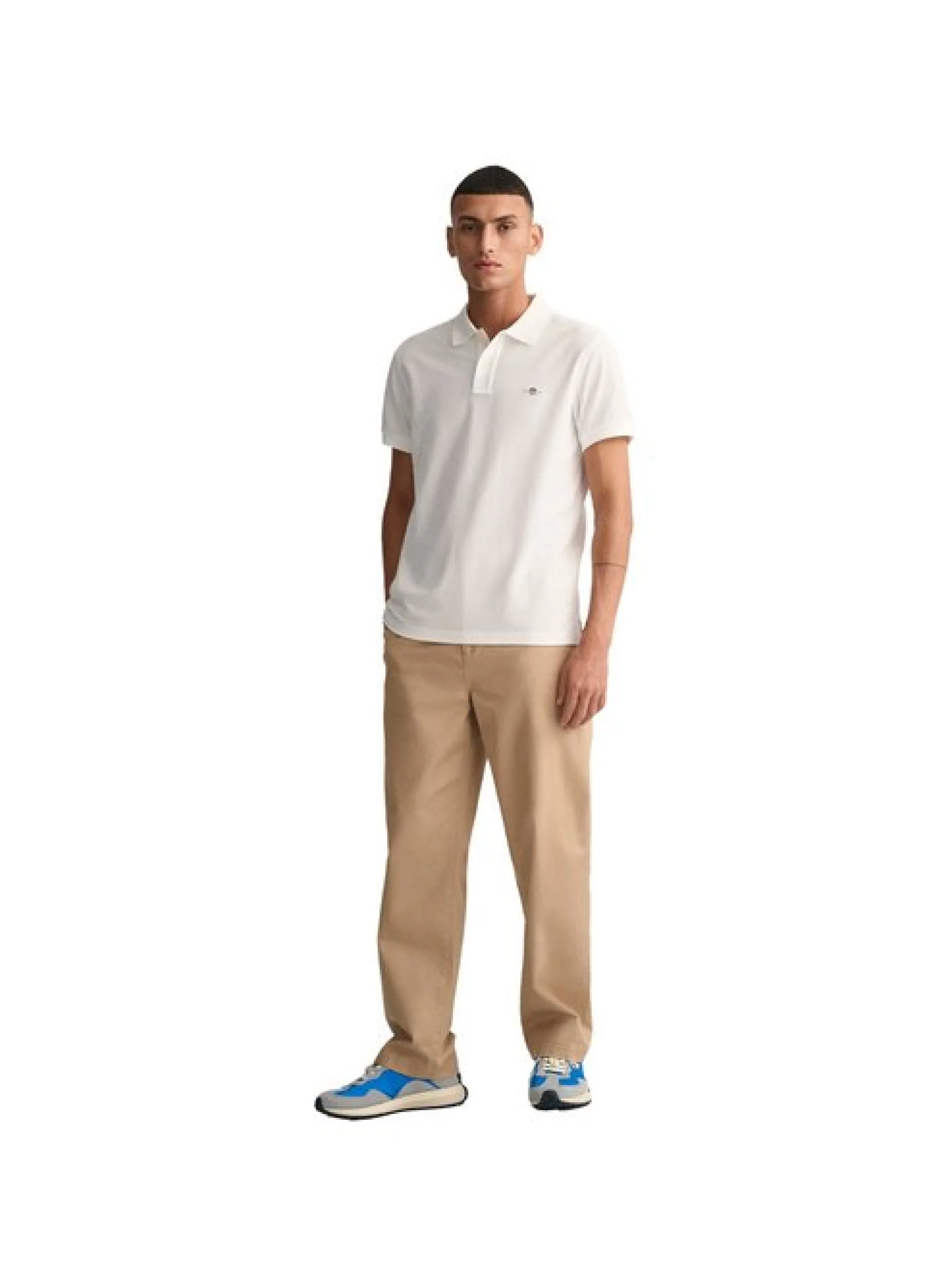 Gant Herren Poloshirt in weiß - Ausschnitt: Polokragen
