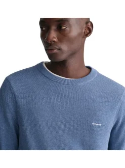 Gant Herren Strickpullover in blau - Ärmel: langarm