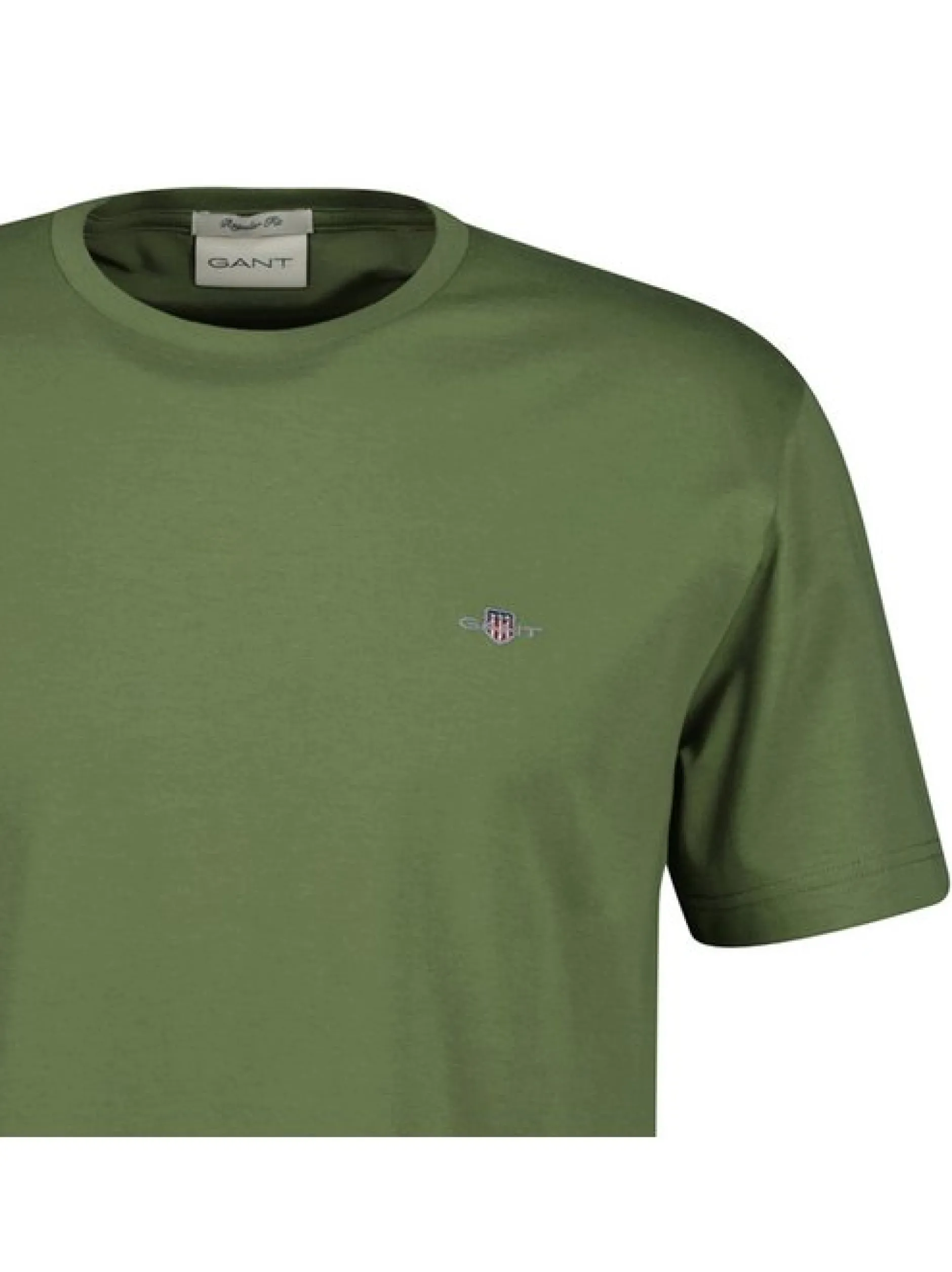 Gant Herren T-Shirt in grün - Ausschnitt: Rundhals