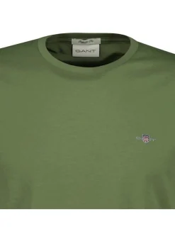 Gant Herren T-Shirt in grün - Ausschnitt: Rundhals