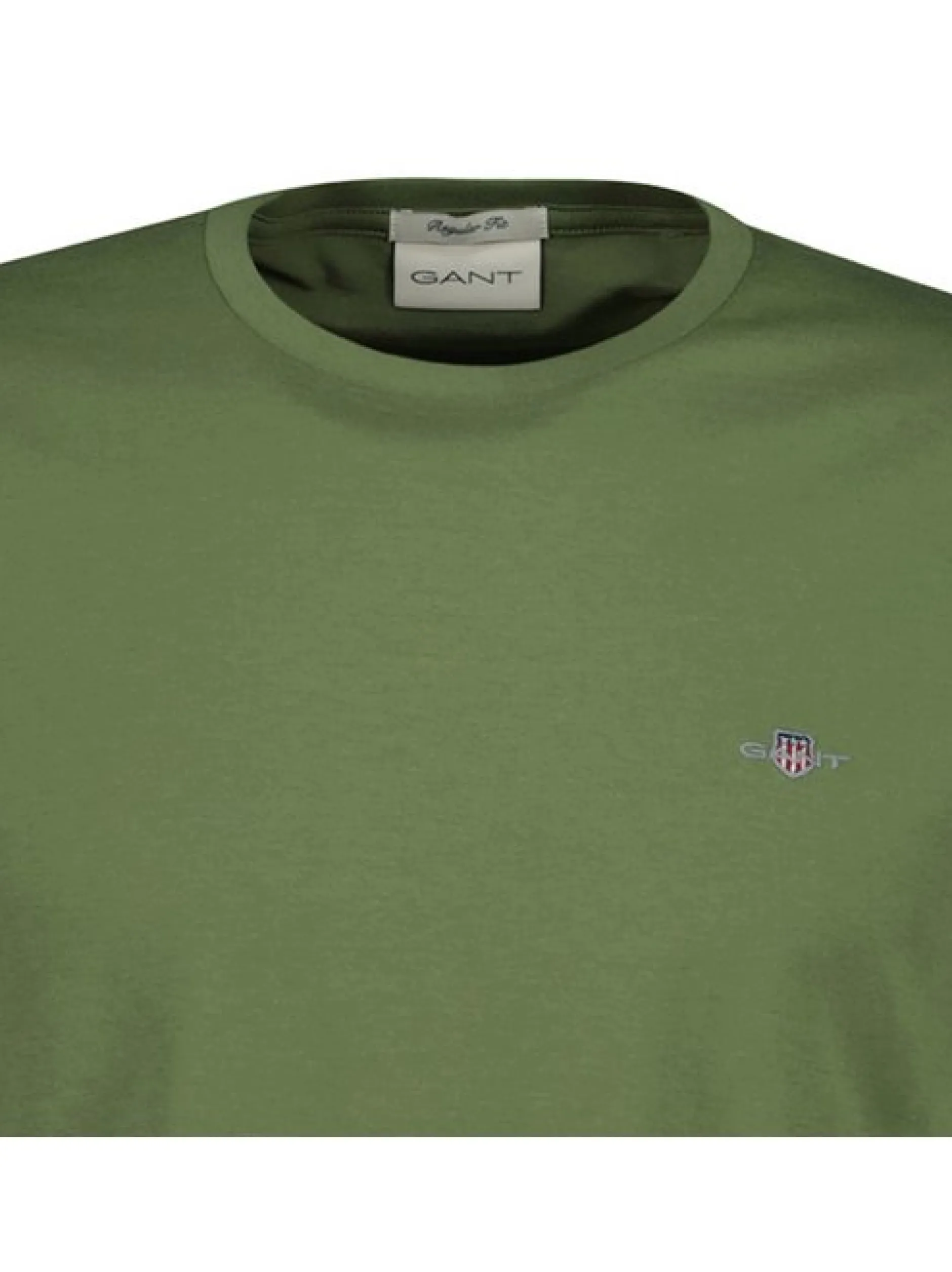 Gant Herren T-Shirt in grün - Ausschnitt: Rundhals