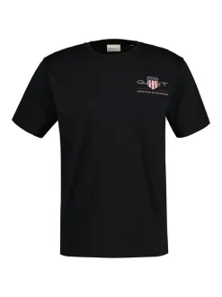 Gant Herren T-Shirt in schwarz - Ausschnitt: Rundhals