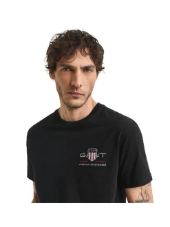 Gant Herren T-Shirt in schwarz - Ausschnitt: Rundhals