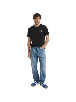 Gant Herren T-Shirt in schwarz - Ausschnitt: Rundhals