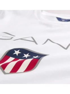 Gant Jungen T-Shirt in weiß - Ausschnitt: Rundhals