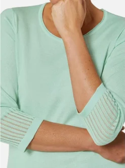Goldner Damen 3/4-Arm-Pullover in grün - Ärmel: 3/4 Arm