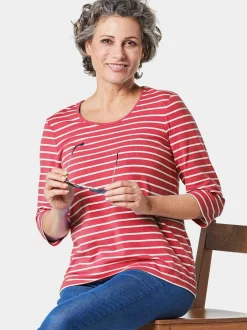 Goldner Damen 3/4-Arm-Shirts in rot - Ärmel: 3/4 Arm
