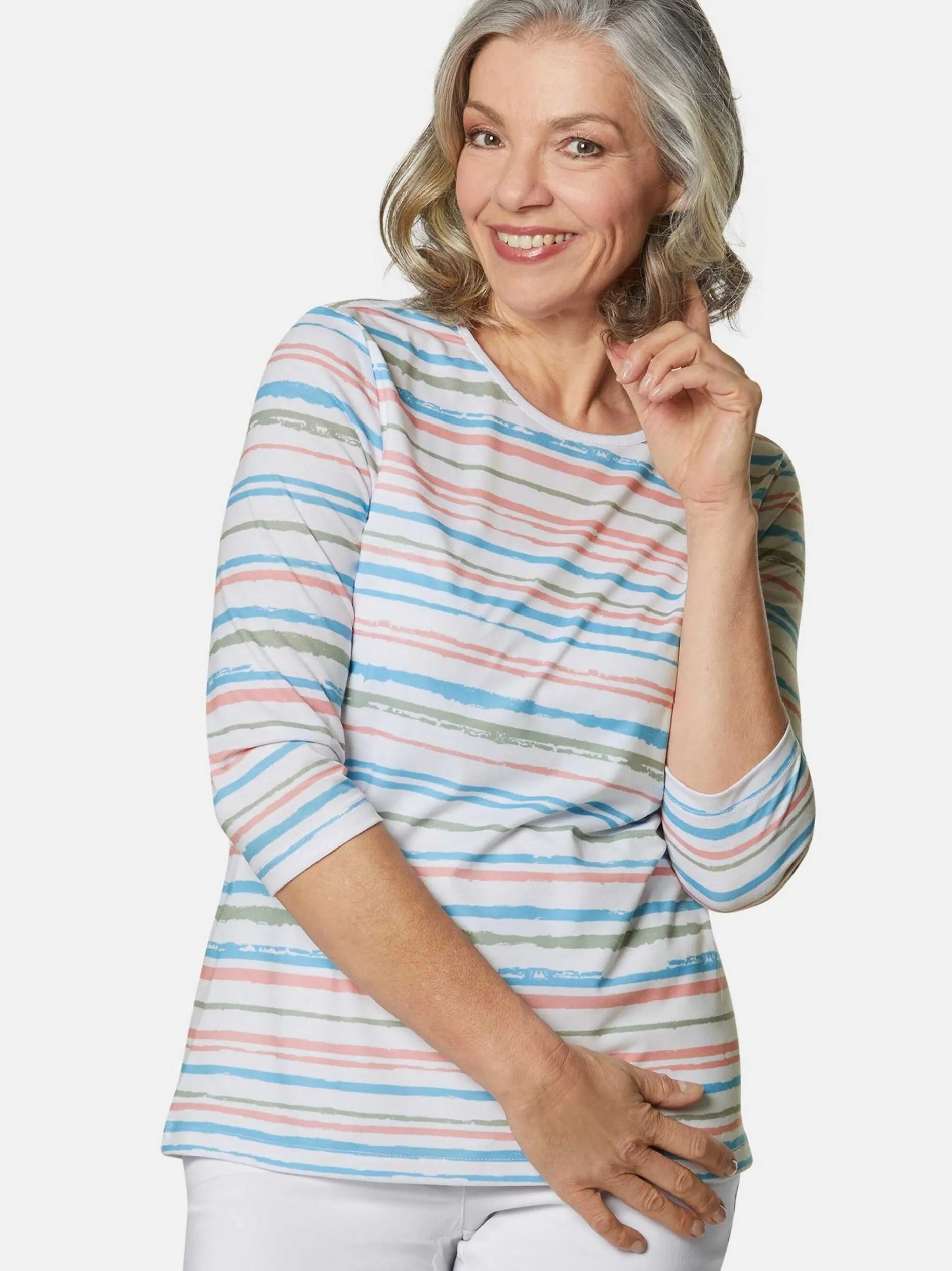 Goldner Damen 3/4-Arm-Shirts in weiß - Ärmel: 3/4 Arm