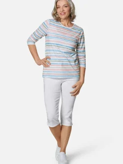 Goldner Damen 3/4-Arm-Shirts in weiß - Ärmel: 3/4 Arm