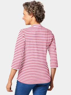 Goldner Damen 3/4-Arm-Shirts - Kurzgröße in weiß